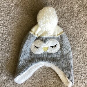 Warm Kids Hat in Gray and White
